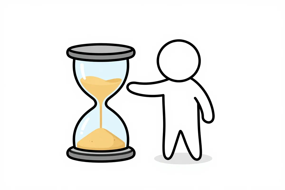 an hourglass with coins instead of sand